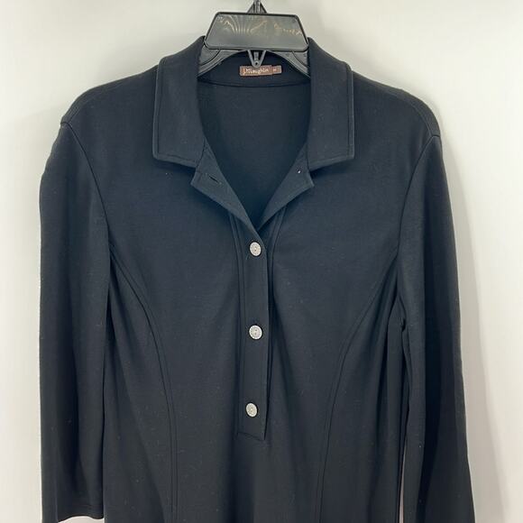 J. McLaughlin Women's Tunic Polo Pullover Top - Black - Medium - Picture 3 of 7